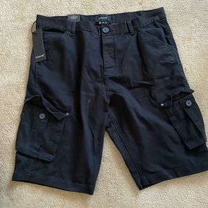 Firetrap Men's black cargo shorts